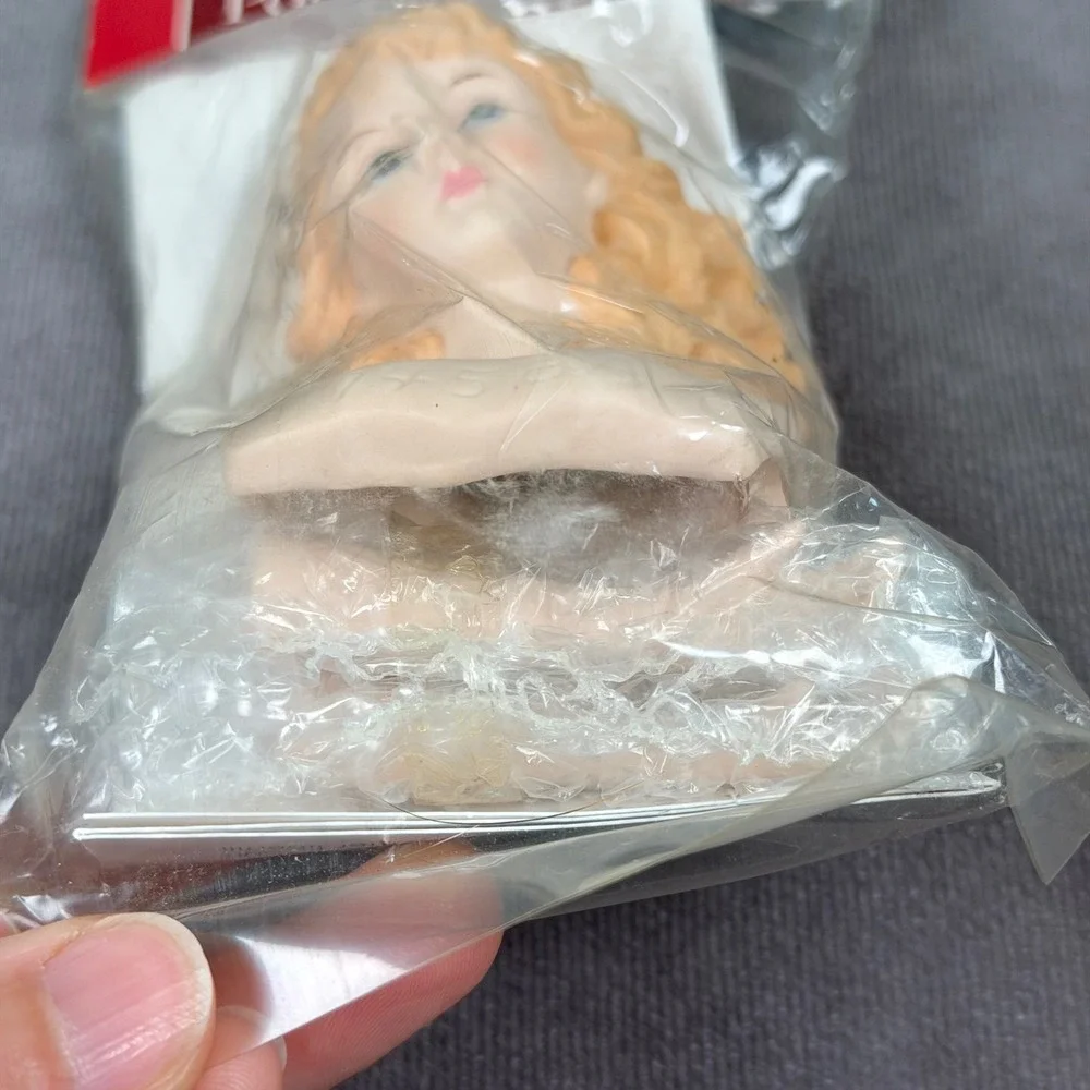 Vintage Mangelsen's Porcelain Head w Hands for Angel Tree Topper DIY Craft Kit